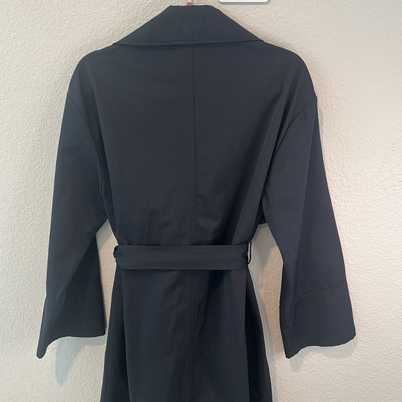 🗓️ Double-breasted Trench Coat in Navy Blue - Picture 5 of 11